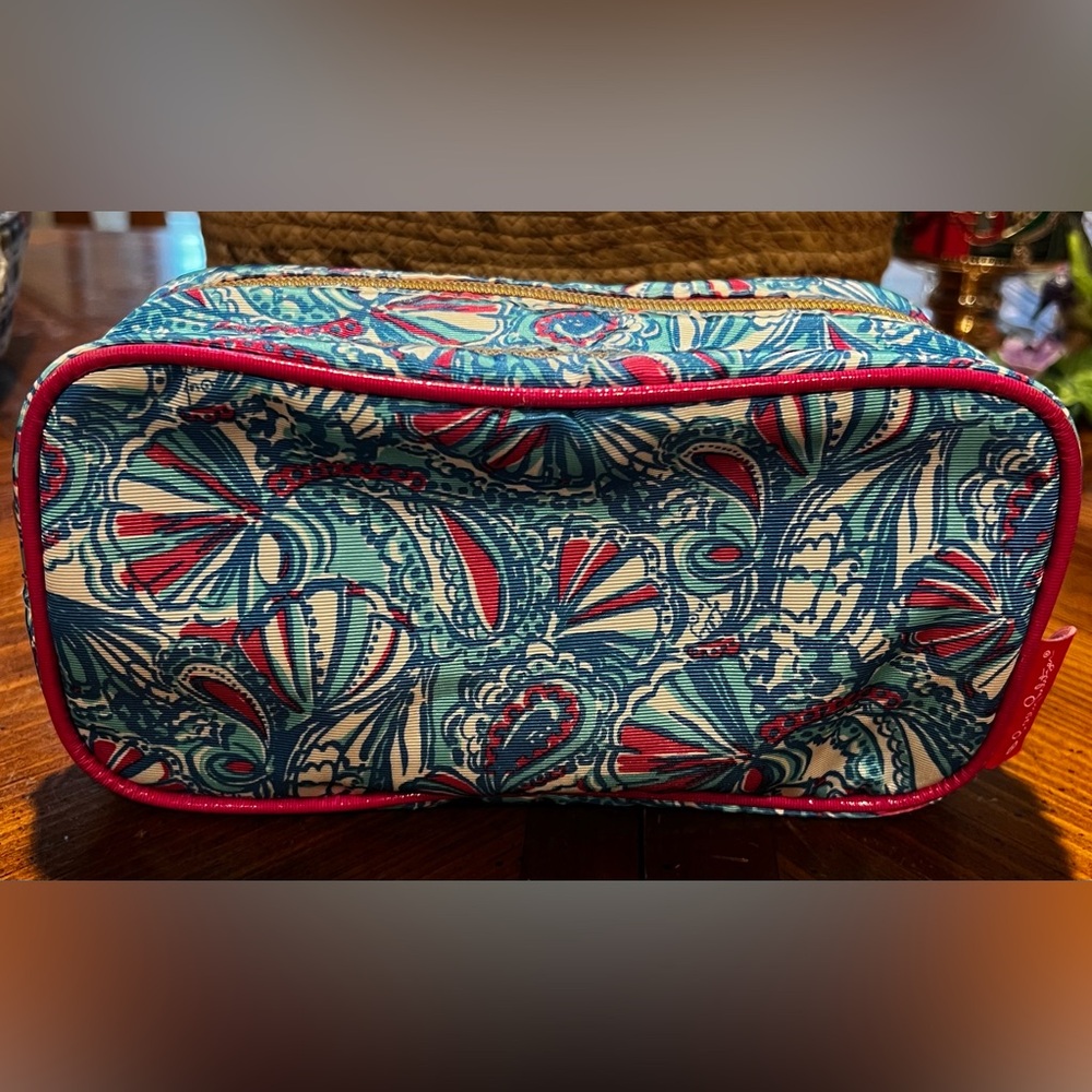 Lilly Pulitzer for Target Collab “My Fans” Print Double Zip Cosmetic Bag Preppy